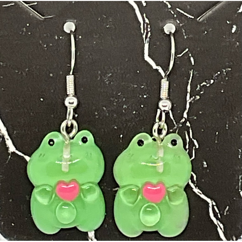 Adorable Frog Earrings With Surgical Stainless Steel Hypoallergenic